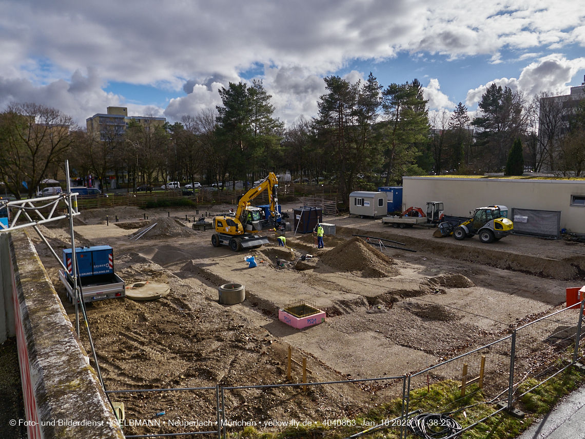 10.01.2023 - Baustelle an der Quiddestraße Haus für Kinder in Neuperlach